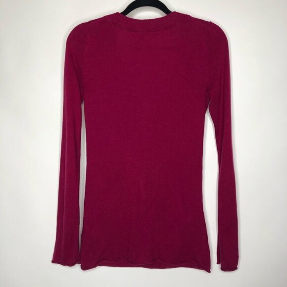OLD NAVY V-neck Fuchsia Pink Deep-V Perfect Fit Long Sleeve Sweater SIZE SMALL - Picture 3 of 13